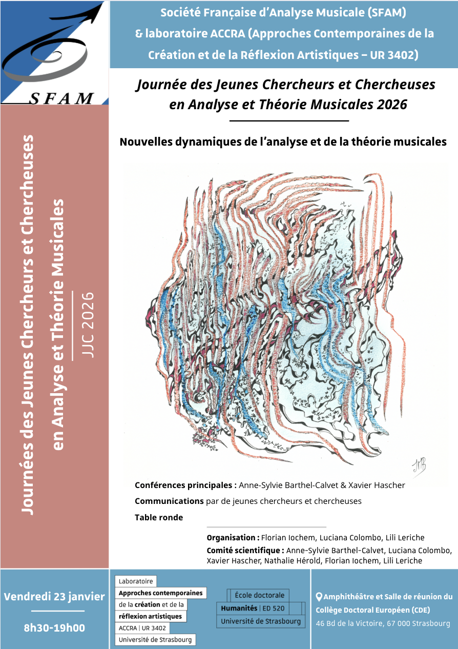 Lire la suite à propos de l’article Journée des Jeunes Chercheurs et Chercheuses en Analyse et Théorie Musicales 2026 (JJC 2026)