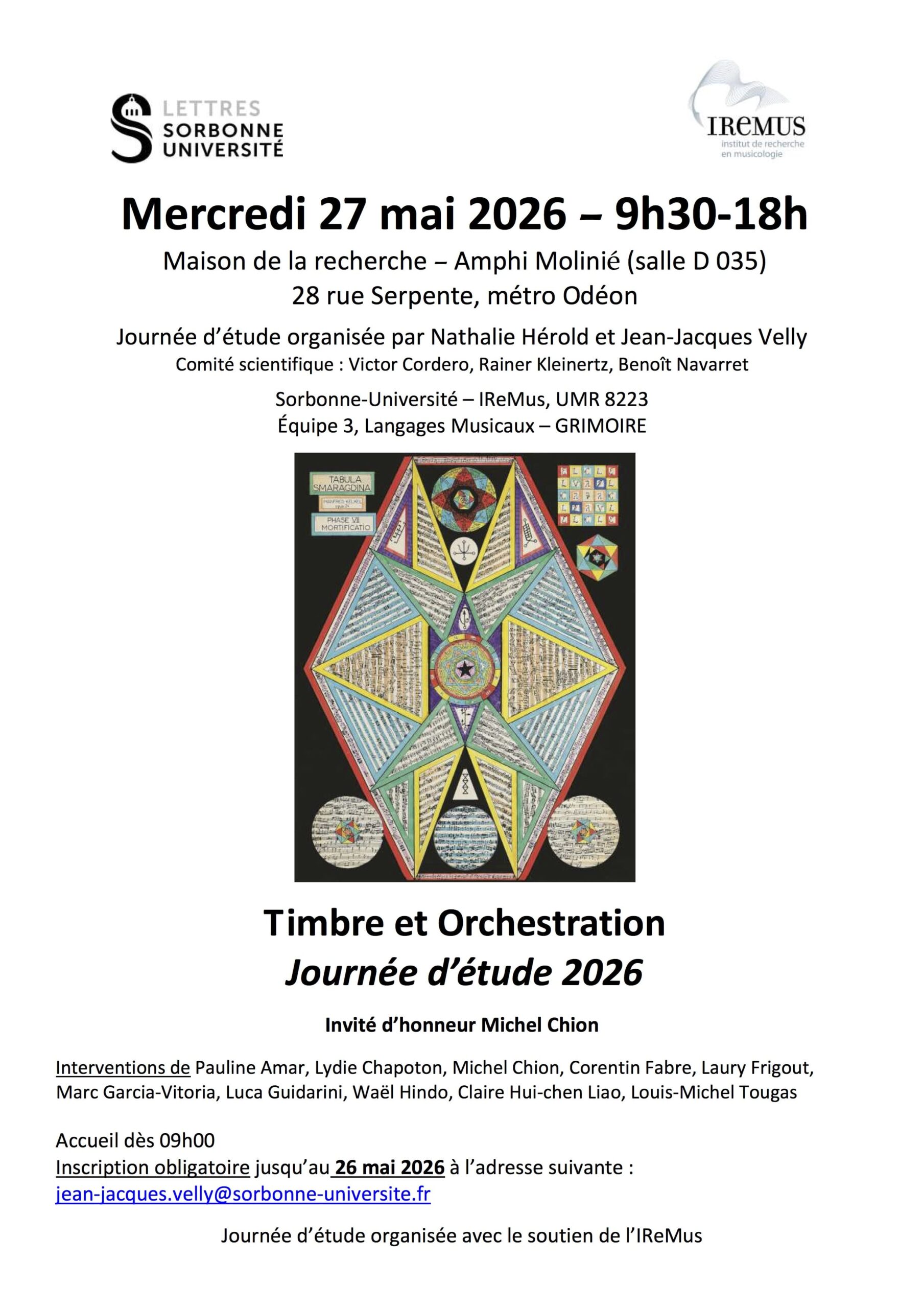 You are currently viewing Timbre et orchestration : journée d&rsquo;étude 2026