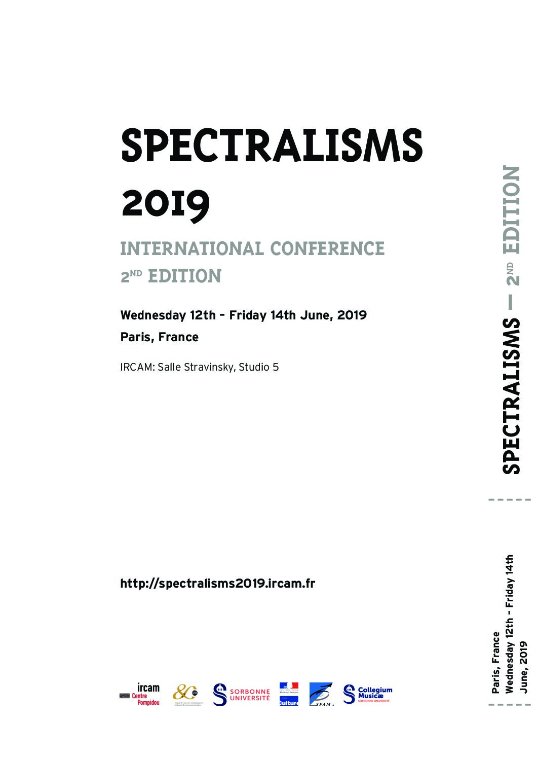 Lire la suite à propos de l’article Spectralismes, 2e édition (Ircam, 12-14/06/2019)